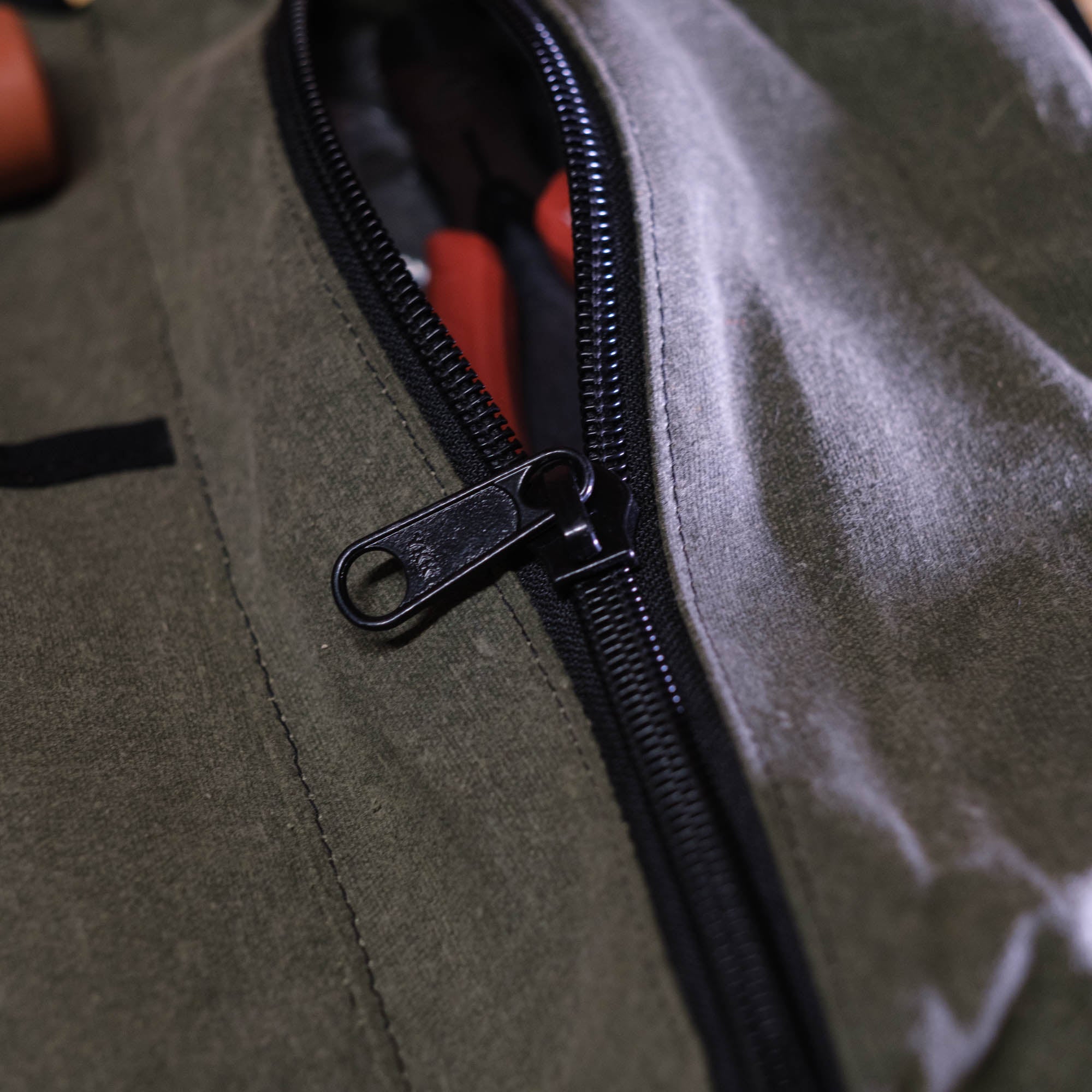 tool roll with USA made YKK zips